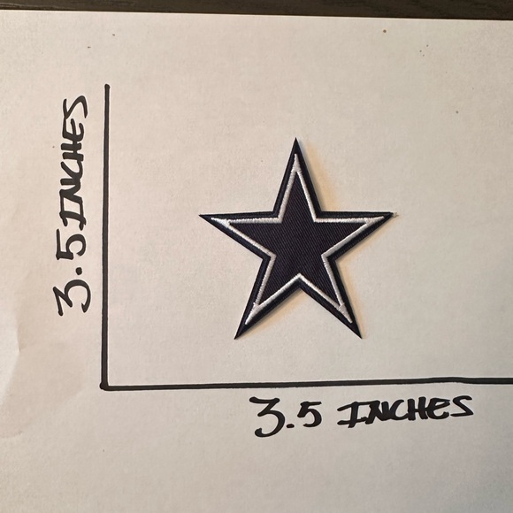 Blue star embroidered.Very durable iron on or sew on DIY patch for clothing/hats - Picture 4 of 5